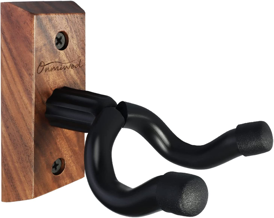 Guitar Wall Mount, Black Walnut Wood Guitar Hanger, U-Shaped Guitar Wall... - $15.94