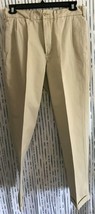 Men's Lands' End Pleated Khaki Chino Pants Classic Fit 33" x 30" 100% Cotton - $18.67