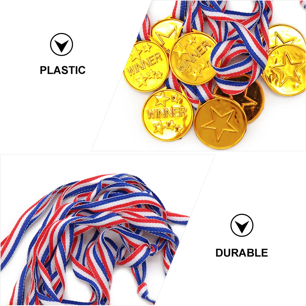 Play 15pcs Durable  Reusable  Lightweight Medals Gold Medals for Family      Pla - £23.23 GBP