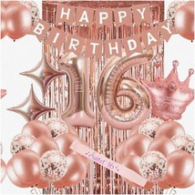 Rose Gold Bliss: Sweet 16 Celebration Kit - Stunning 16th Birthday Decorations f - £34.34 GBP