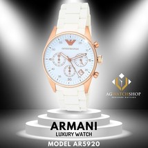 Emporio Armani AR5920 Sportivo Damenuhr mit weißem Zifferblatt und Armband - £103.82 GBP