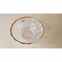 Cristal D&#39;Arques 5&quot; x 2.5&quot; Crystal Candy Misc. Dish with Gold Colored Rim - £18.29 GBP