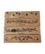 1997 Stampin&#39; Up MINI SEASONAL BORDERS 4pc RUBBER INK WOOD-MOUNTED STAMP... - €12,71 EUR
