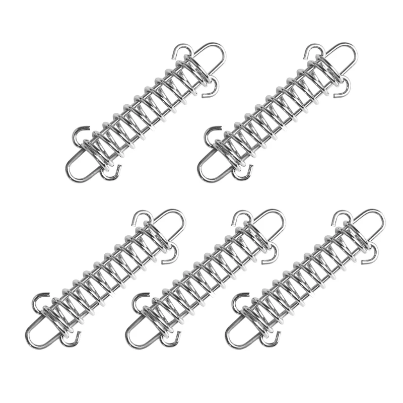 5Pcs Stainless Steel Wind Rope Buckle Spring Hook Buckle Tent Tightener Fixed - £10.71 GBP