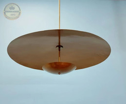 Mid Century Disc Pendant Big &amp; Small Disc Gold Finish Skydome Modern Home Light - £207.88 GBP