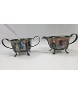 Vintage G P No220  Silver Plate Footed  Sugar &amp; Creamer Bowl Set - $665.13 MXN