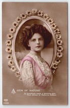 RPPC Beautiful Victorian Woman Gem Of Nature In Pink With Daisies Postcard A38 - £11.95 GBP