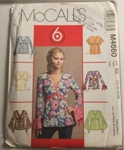 McCalls Pattern M4660 Misses Flounce Sleeve Top 6 Variations 14 to 20 NEW UNCUT  - £10.22 GBP