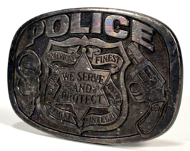 Vintage POLICE Belt Buckle-Great American Buckle Co-Buckle Bakery-1988-1... - $16.83