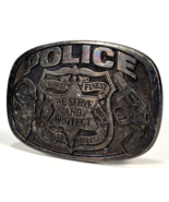 Vintage POLICE Belt Buckle-Great American Buckle Co-Buckle Bakery-1988-1... - $23.01 CAD