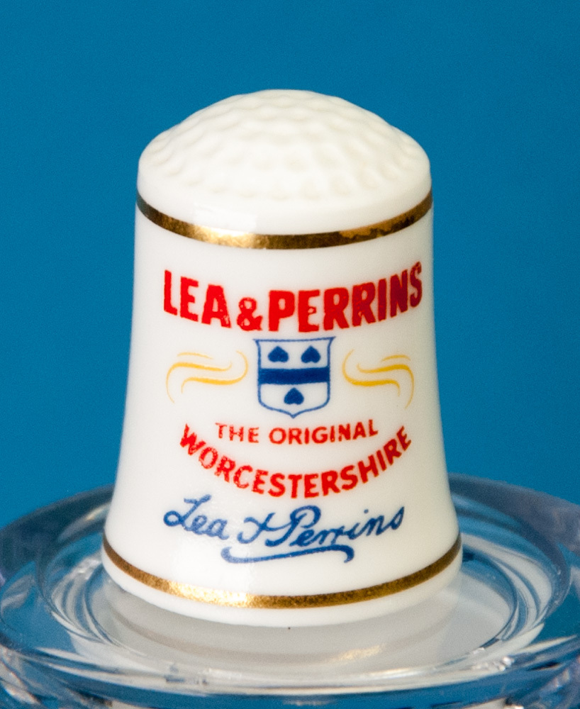 Franklin Mint Country Store Thimble Lea & Perrins Worcestershire Advertising Item image 2