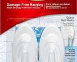 3M Command 2 Quartz Bath Hooks &amp; 4 Adhesive Strips Per Pack Max 3 lb 1 Pack - £5.68 GBP