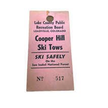 Cooper Hill Leadville Colorado Skiing San Isabel Ski Tow Lift Ticket Mar... - $45.00