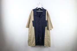 Vintage Dickies Mens 4XL Faded Panel Color Block Mechanic Work Button Shirt - £38.68 GBP