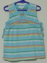Girls Gap Aqua Stripe Sleeveless Top Size 4 to 5 - £3.15 GBP