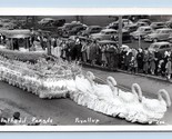 RPPC Daffodil Parade Swan Float Puyallup Washington WA Lee Photo Postcar... - £9.92 GBP