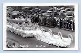 RPPC Daffodil Parade Swan Float Puyallup Washington WA Lee Photo Postcard Q5 - £9.81 GBP