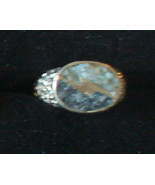 Sterling Silver Moonstone &amp; Snowflake Obsidian Inlaid Ring - $449.28 MXN
