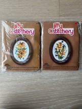 Vintage Jiffy Stitchery Counted Cross Stitch Kits Daisies Daffodils 4&quot;x5&quot; NIP - £22.82 GBP