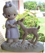 1986 Precious Moments Porcelain Figurine &quot;To My Deer Friend&quot;#100048 Girl... - £17.98 GBP