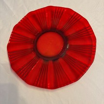 Fostoria Sunray Ruby Torte Plate 11&quot; - #2510 Red Glass Cake Platter 1930s Rare - $62.99