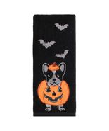 NEW Halloween Pumpkin Frenchie Puppy Bulldog Bat Hand Towel black 16 x 2... - £7.83 GBP