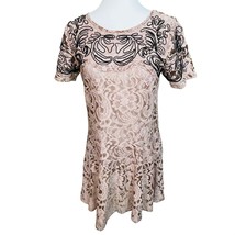 We the Free Pink Black Lace Dress Coverup Size Small - £19.45 GBP