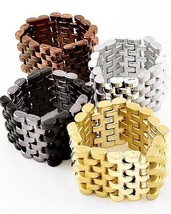 NEW Multi Tone Link Stretch Bracelet in Gold, Silver, Brown or Black - £1.58 GBP