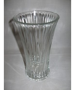 Crystal Clear Glass Vase Reims France Rib &amp; Fan Design 7 3/4&quot; High - £11.32 GBP