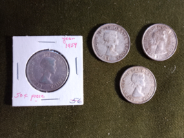 Lot of 4 Canadian 50 Cent Coins 1953/1959/1962 - $65.45