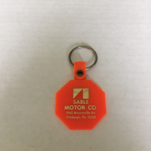 Sable motor co. Pittsburgh vintage orange plastic advertising key ring - $19.75
