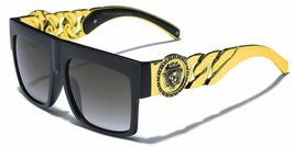 Flat Top Gold Chain Link Hip Hop Rapper Aviator Celebrity Sunglasses - £8.50 GBP