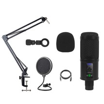 USB Condenser Microphone Professional Recording PC Microphone with Adjustable St - £43.39 GBP