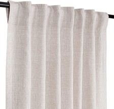 Natural Curtain Set Of 1, Tab Top Curtains, Room Darkening Drapes, Linen - £40.75 GBP