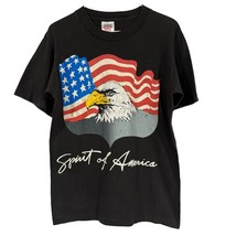 Spirit of America Eagle America Flag Shirt Mens Medium Made In USA Single Stitch - £27.52 GBP