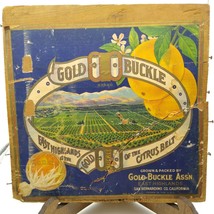 Vintage Label on Crate End, Sunkist Oranges 1920s, Citrus Belt Gold Buckle, Uniq - $221.56
