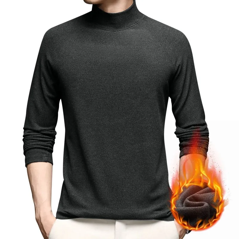   Warm Men&#39;s Half neck Solid Color Pullover  Thickening Middle-aged Long-sleeved - £85.85 GBP
