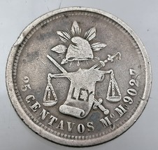25 Centavos De Plata Balanza 1884 Ceca Mexico Moneda de Plat Mexicana - $78.62