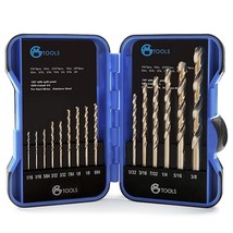 15Pcs Cobalt Drill Bit Set, M35 High Speed Steel, 135 Degree Tip, Twist Jobber L - £27.17 GBP