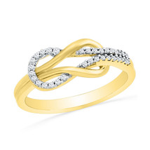 10k Yellow Gold Womens Round Diamond Double Lasso Infinity Fashion Ring 1/6 Ctw - £206.19 GBP
