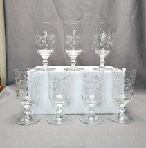 Vintage Libbey Rock Sharpe Burleigh Crystal Juice Glass Set of 7 Wine Glasses - £39.56 GBP