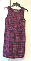 Merona Womens Sz 8 Dress Sleeveless Purple Pink Lined 100% Cotton Lining 100% P - £10.15 GBP