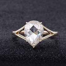 Pear Moissanite Vintage Style Engagement Ring 925 Silver Old Style Wedding Ring  - $378.00