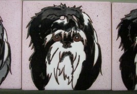 Shih Tzu Dog Stoneware Tile Coasters or Wall Tiles Set of 4 by Pumpkin C... - £26.07 GBP