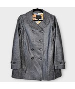 J. CREW COLLECTION black &amp; gray diamond tweed Peacoat size 8 metallic pr... - $129.00