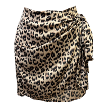 Shein Womens Wrap Skirt Multicolor Leopard Print Back Zip Mini S - £13.74 GBP