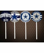 Dallas Cowboys 2sided Cupcake Toppers lot 12 pieces cake Party Supplies ... - $17.64 CAD