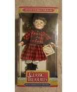 Classic Treasures Genuine Fine Bisque Porcelain Doll Red/Black Plaid Dress - $22.24