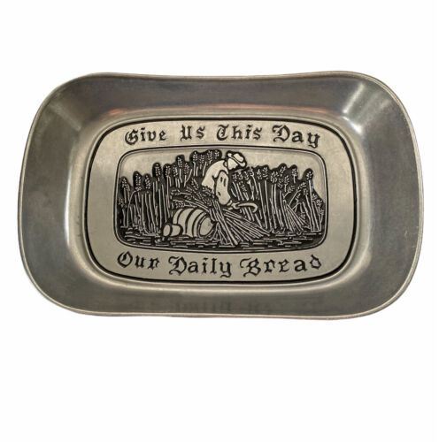 Primary image for Wilton Armetale Give Us This Day Our Daily Bread Pewter Bread Tray #601009