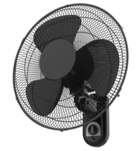 16&quot; 3-Speed Oscillating Wall Mount Fan, FW40-F3B, Cooling Refreshing New, Black  - £34.83 GBP